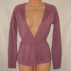 NEW Mauve Sz Medium Casual or Dress Stretchy Lightweight Cardigan Sweater